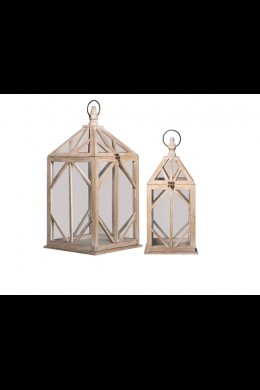  SET OF 2 SQUARE LANTERNS WITH DIAMOND DESIGN [479377] SHIPS PALLET ONLY